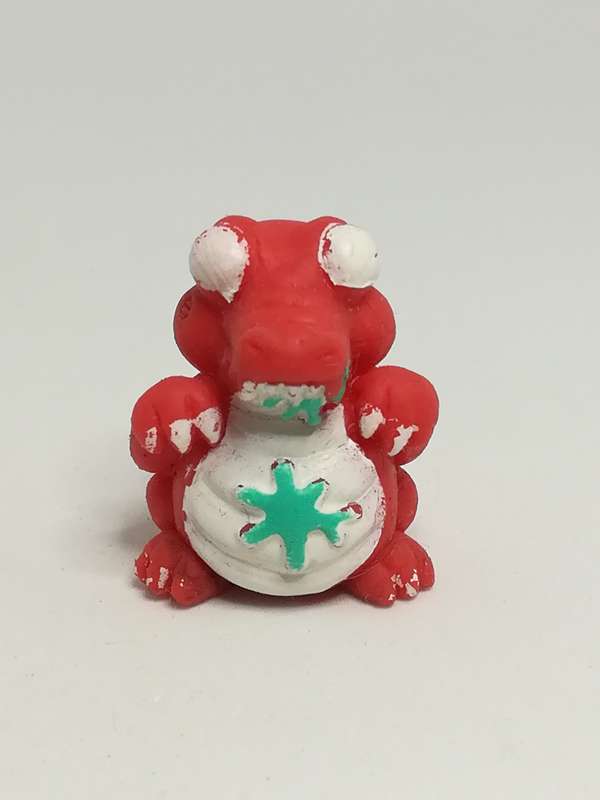 Miniature Red Pencil Popper Dinosaur White Paint on Chin & Tummy (Miniature, suitable for printer...