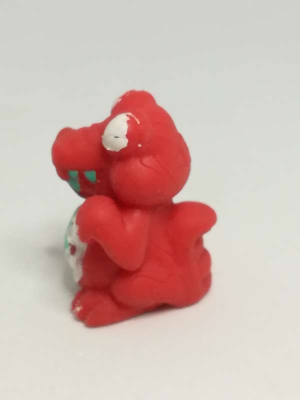 Miniature Red Pencil Popper Dinosaur White Paint on Chin & Tummy (Miniature, suitable for printer...