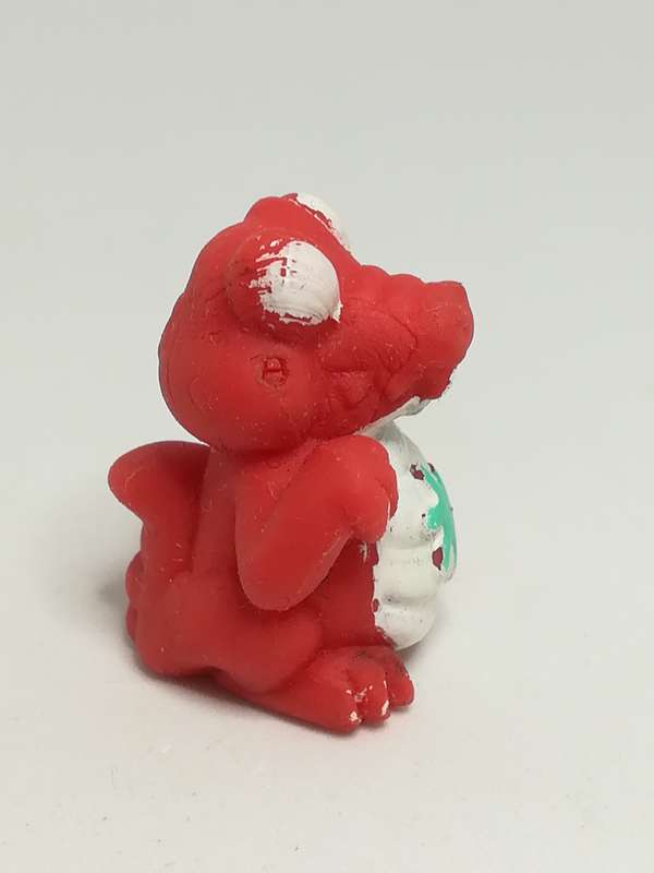 Miniature Red Pencil Popper Dinosaur White Paint on Chin & Tummy (Miniature, suitable for printer...