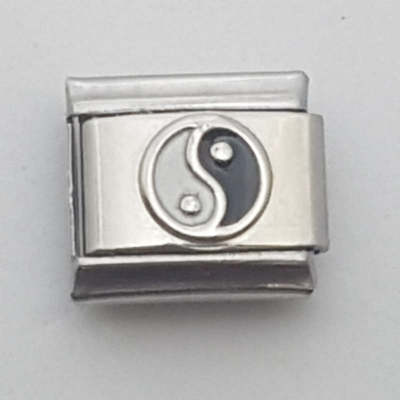 Italian Charm Ying Yang Black & White Enamel (Fits Nomination Bracelet)