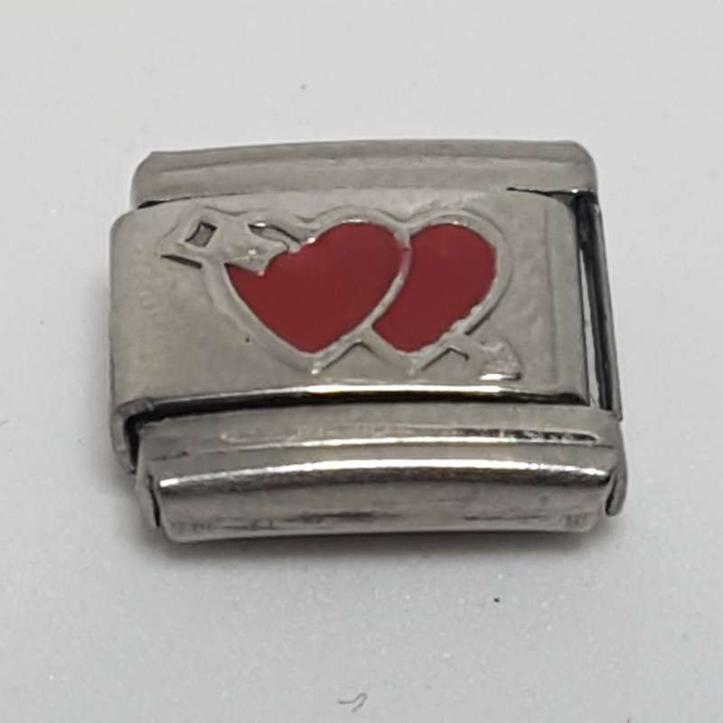 Italian Charm Hearts Cupid Red Enamel (Fits Nomination Bracelet)