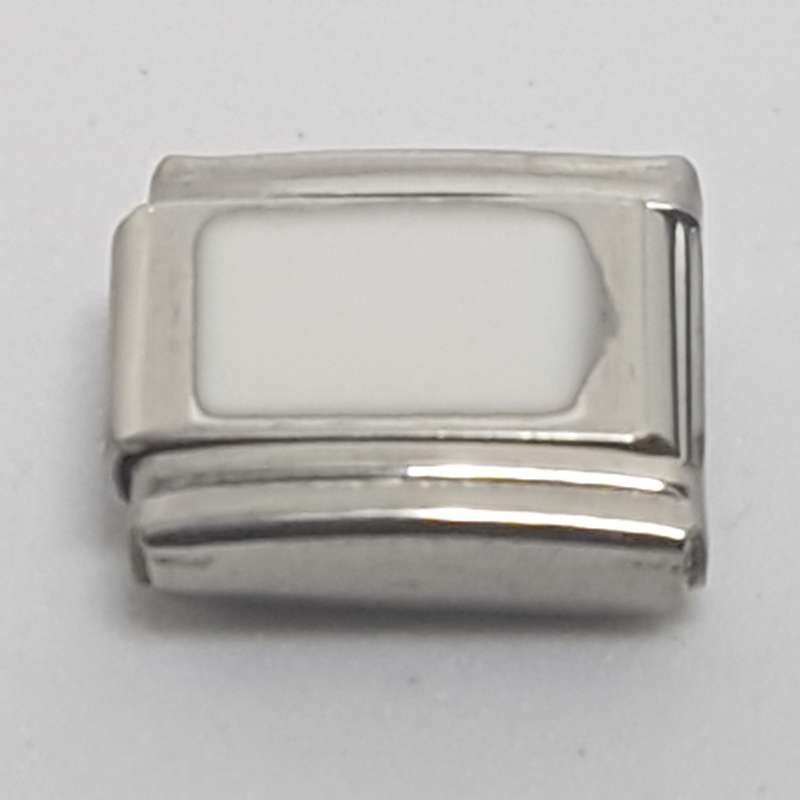 Italian Charm Cube White Enamel (Fits Nomination Bracelet)