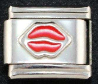 Italian Charm Lips Red Enamel (Fits Nomination Bracelet)