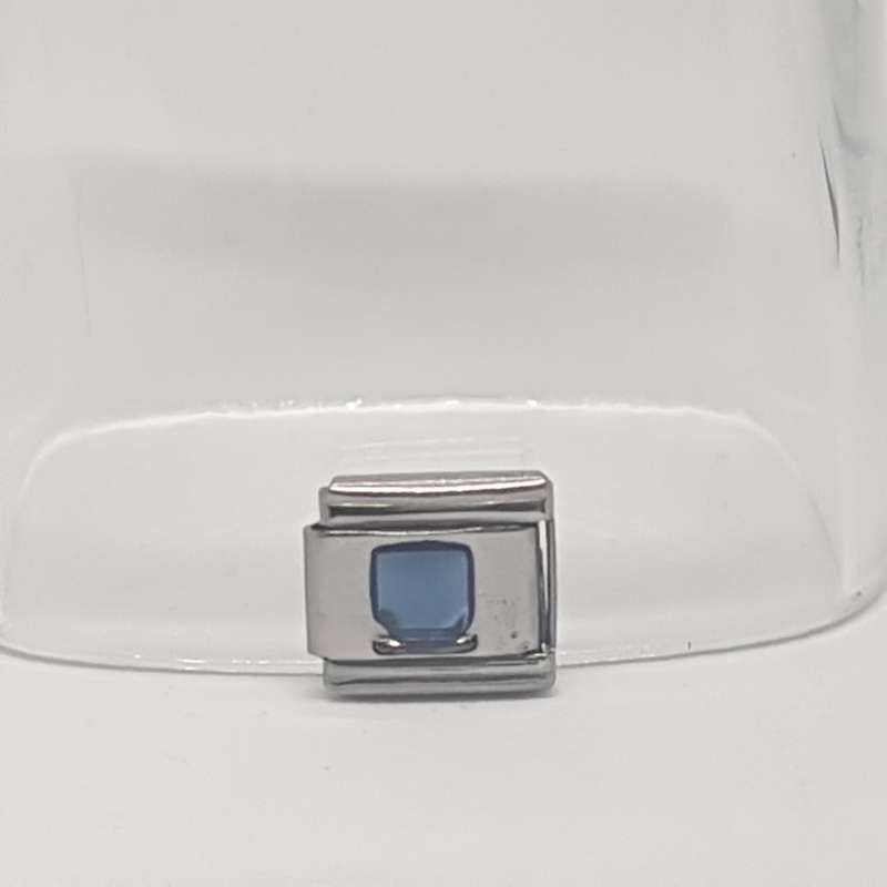 Italian Charm Square Cube Gem Blue (Fits Nomination Bracelet)