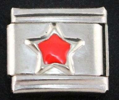 Italian Charm Star Red Enamel (Fits Nomination Bracelet)