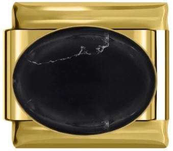 Italian Charm Black Stone on 'Gold' (Fits Nomination Bracelet)