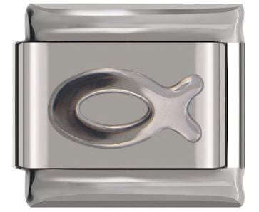Italian Charm 'Silver' Fish Christian (Fits Nomination Bracelet)
