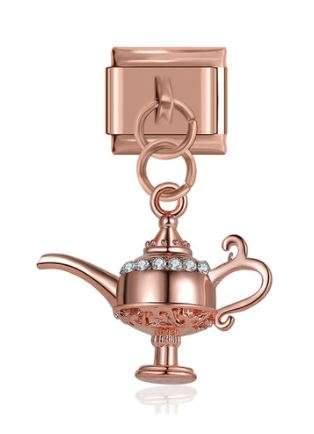 Italian Charm 'Rose Gold' Genie Lamp 'Rose Gold' Dangle (Fits Nomination Bracelet)