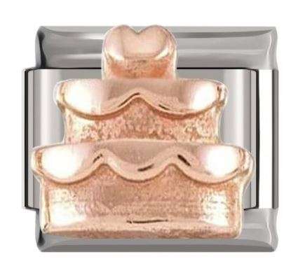 Italian Charm Wedding Cake 'Rose Gold' 'Silver' (Fits Nomination Bracelet)