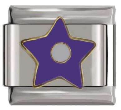 Italian Charm Purple Enamel Star 'Silver' (Fits Nomination Bracelet)