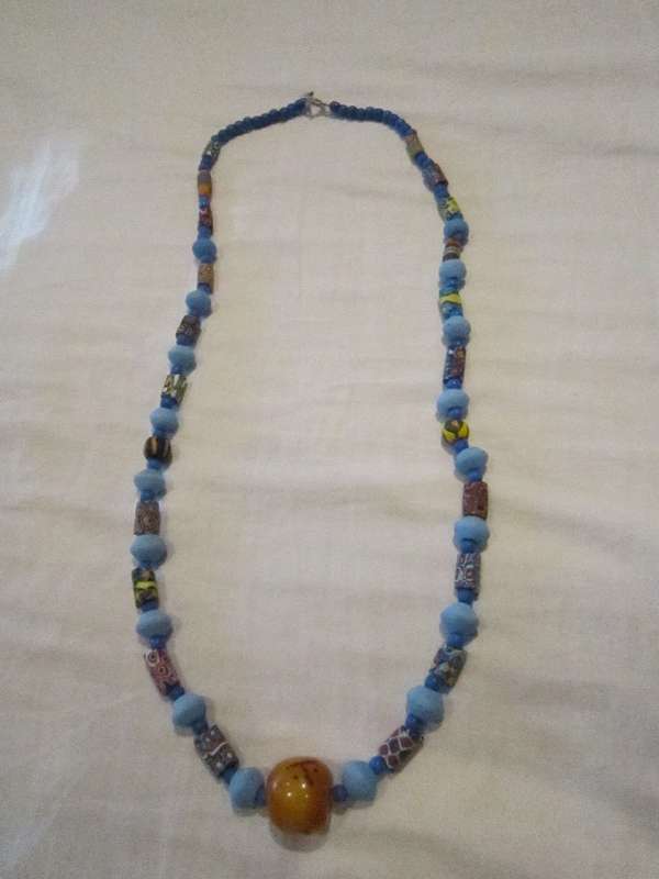Millefiori with Round Amber Beads Necklace