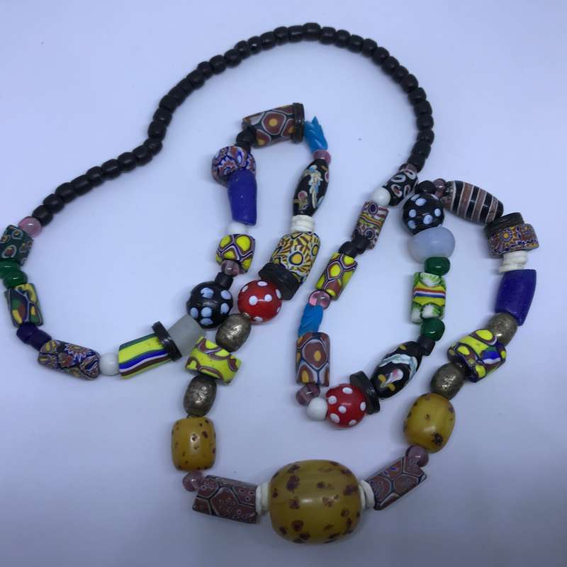 Necklace Millefiori with Amber