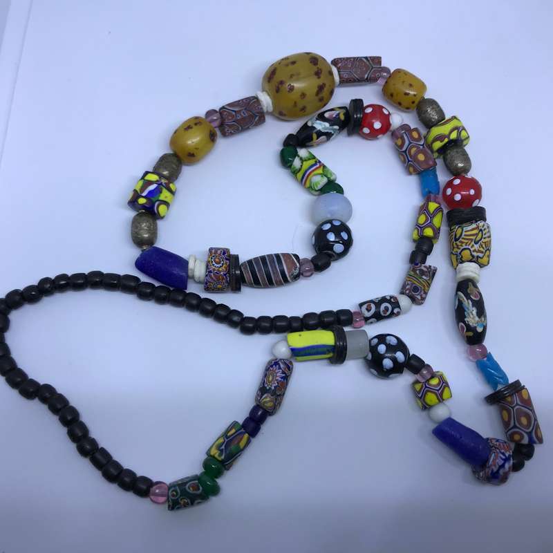 Necklace Millefiori with Amber