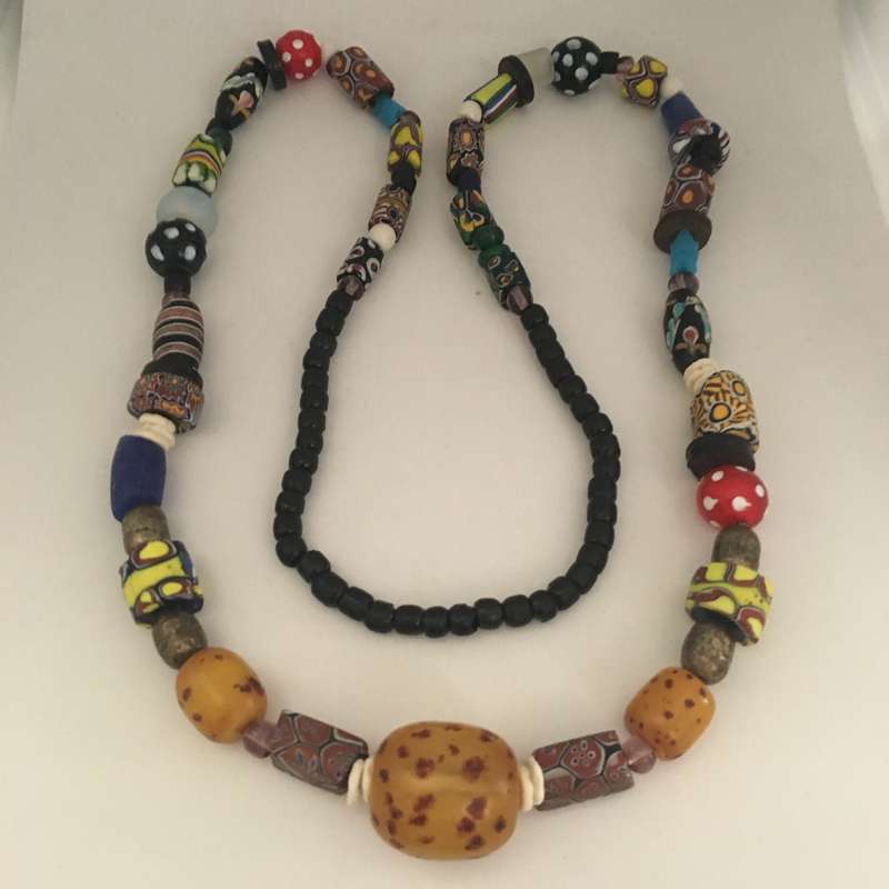 Necklace Millefiori with Amber