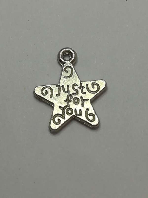 Charm Dangle: 'Silver' Starfish with Just For You Engraving