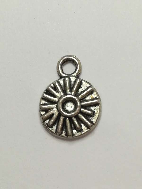 Charm Dangle: 'Silver' Flower Disk