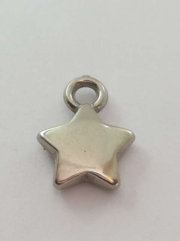 Charm Dangle: 'Silver' Puffy Stars