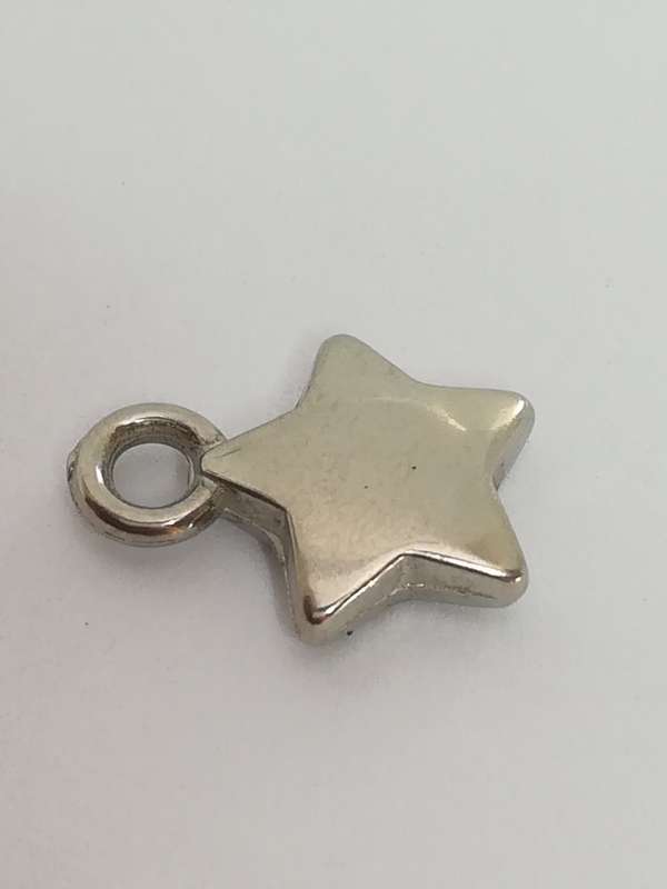 Charm Dangle: 'Silver' Puffy Stars