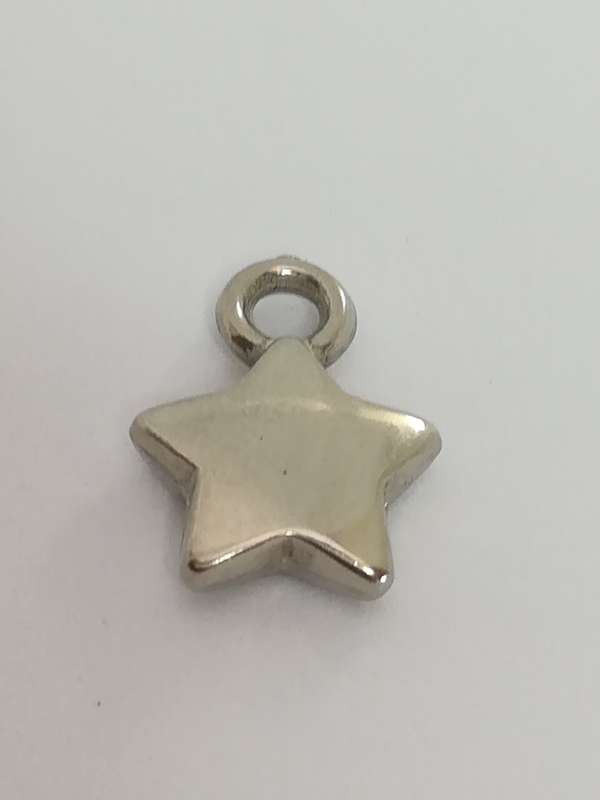 Charm Dangle: 'Silver' Puffy Stars