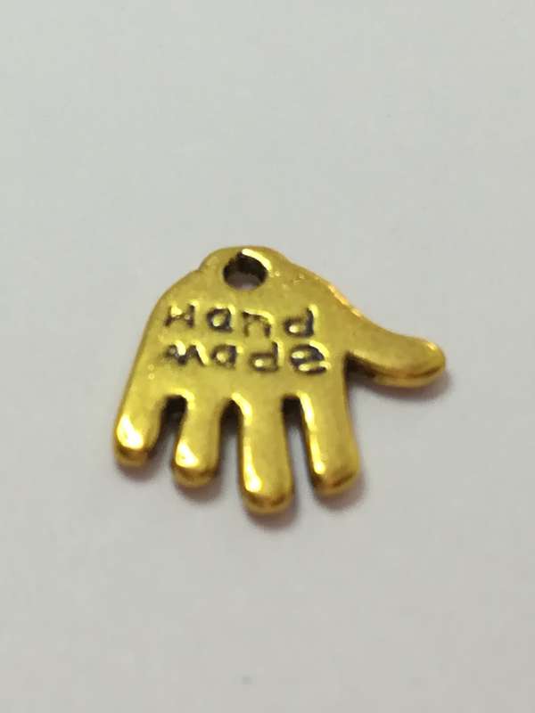 Charm Dangle: 'Gold' Handmade Palm/Hand