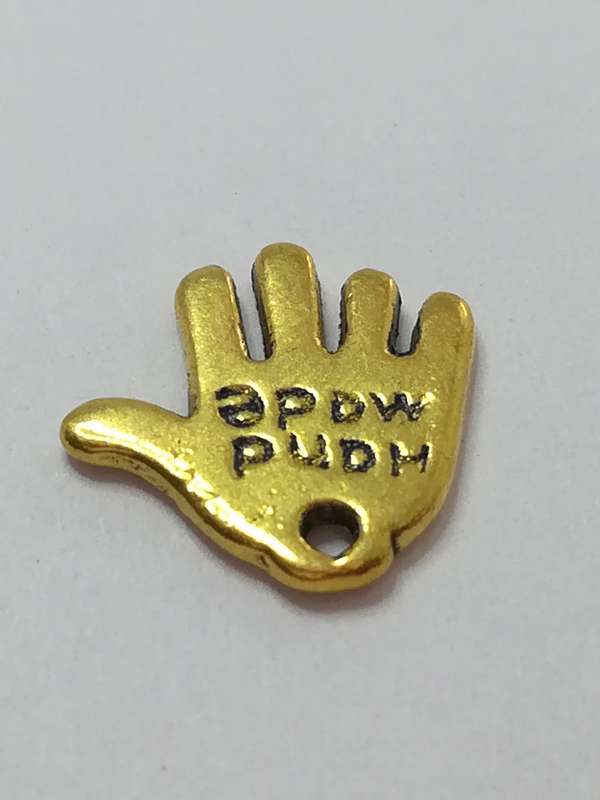 Charm Dangle: 'Gold' Handmade Palm/Hand