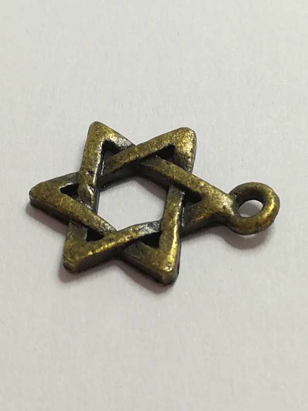 Charm Dangle: 'Brass' Star of David Magen David