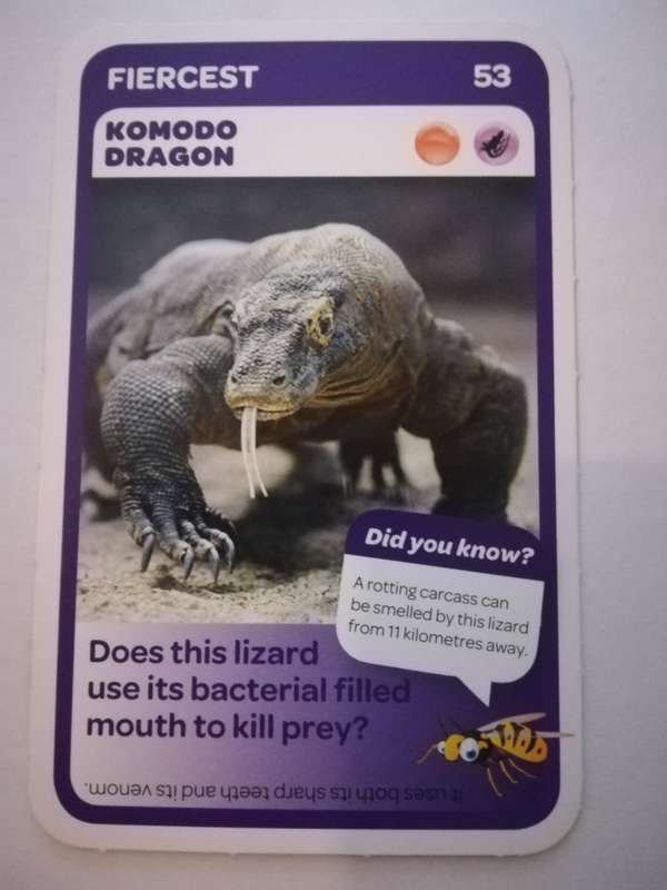 Pick n Pay South African Super Animals (Blue) - Card 53 - Komodo Dragon