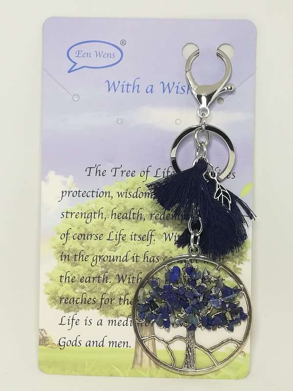 Key Holder 'Silver' Tree of Life Lapis Lazuli