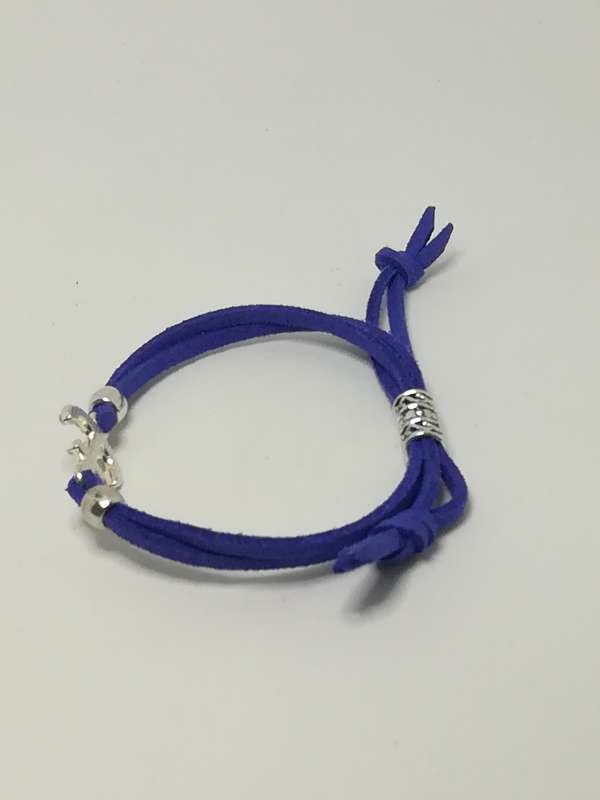 Blue Rope & 'Silver' Bracelet & 'Silver' Anchor Charm ('Silver' & Blue)