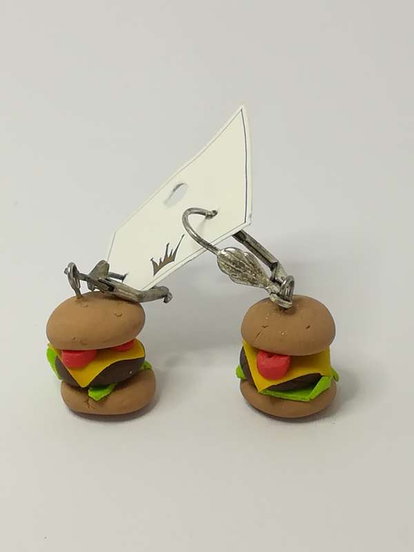 Fashion Earrings with Hamburger Charm