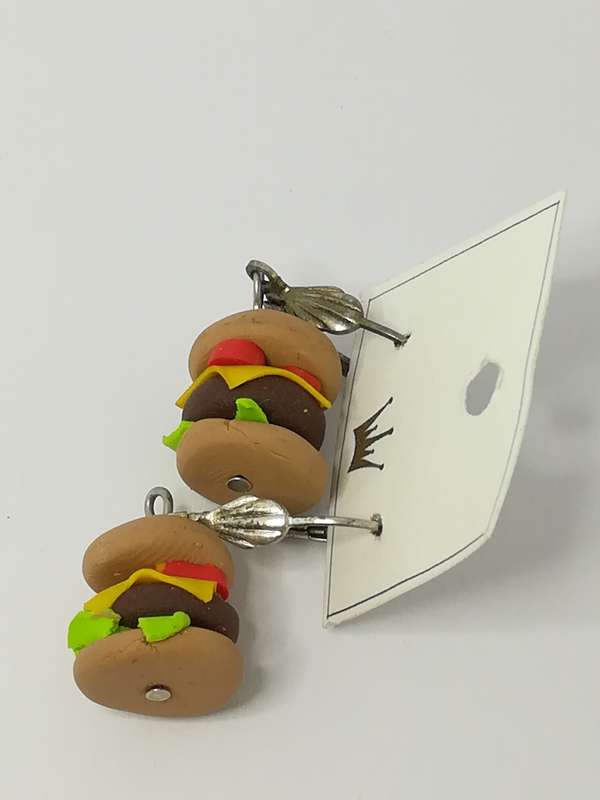 Fashion Earrings with Hamburger Charm