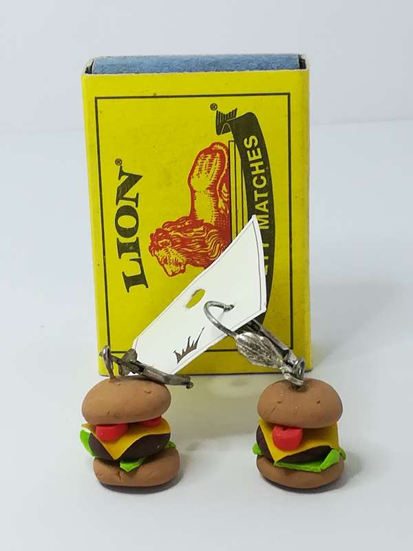 Fashion Earrings with Hamburger Charm