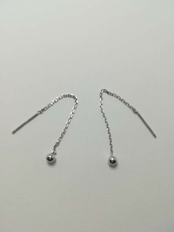 Sterling Silver Bead Threader Earrings