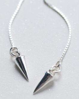 Sterling Silver Cone Rivets Threader Earrings