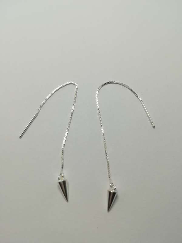 Sterling Silver Cone Rivets Threader Earrings