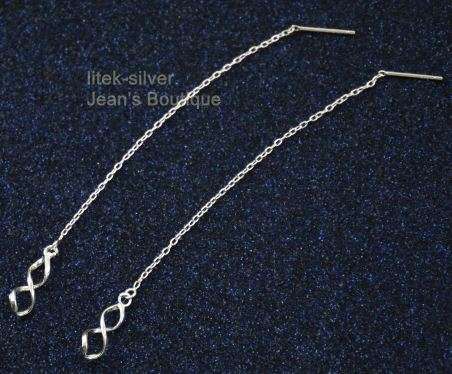 Sterling Silver Love Knot Threader Earrings