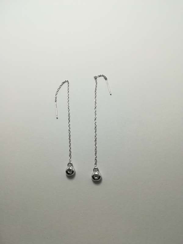 Sterling Silver Round Cubic Zirconia Threader Earrings
