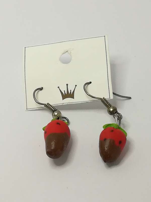 Fashion Earrings with Strawberry Charm