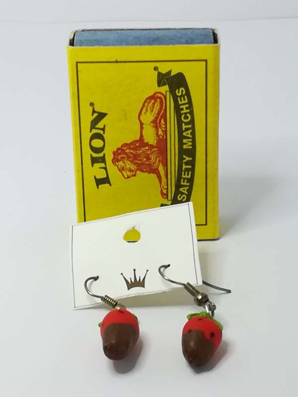 Fashion Earrings with Strawberry Charm