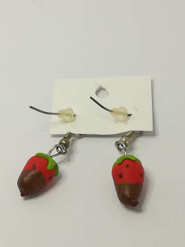 Fashion Earrings with Strawberry Charm