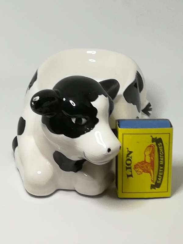 Small Black & White Ceramic Cow Soap Dish
