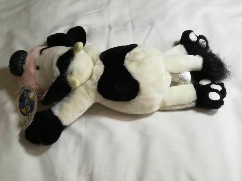 Black, White & Baby Pink Cow - Plush Toy