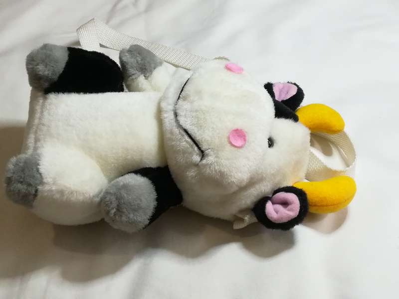 Black, White, Pink, Grey & Yellow Cow Mini Backpack