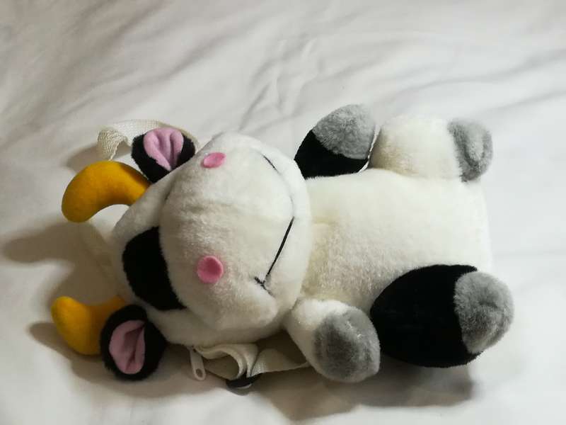 Black, White, Pink, Grey & Yellow Cow Mini Backpack