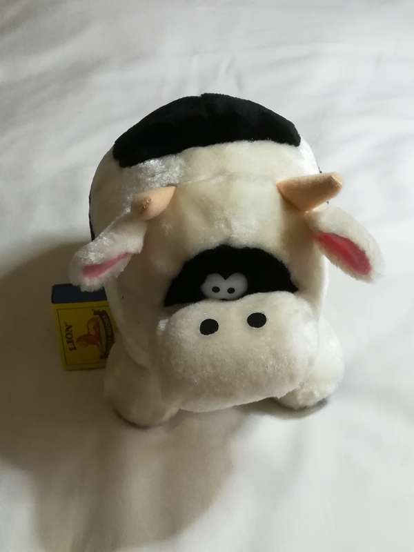 Black, White & Pink Cow Plush Toy