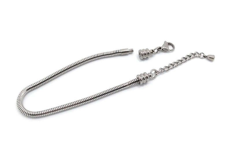 Bracelet (Stainless Steel) Fits Pandora Beads (Empty) - 21 cm