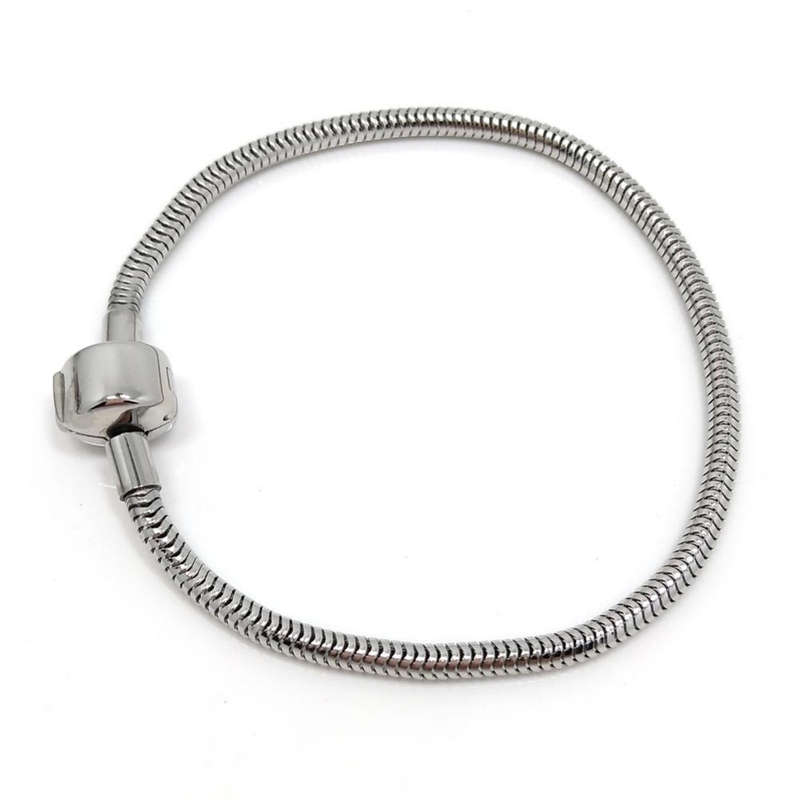 Bracelet (Stainless Steel) Fits Pandora Beads (Empty) - 20 cm