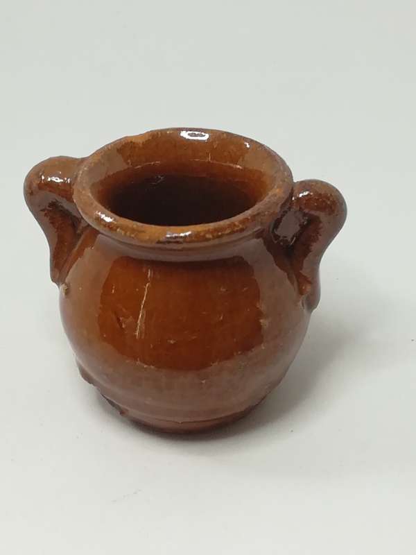 Miniature Ceramic Brown Vase/Flower Pot (Miniature, suitable for printer's tray)