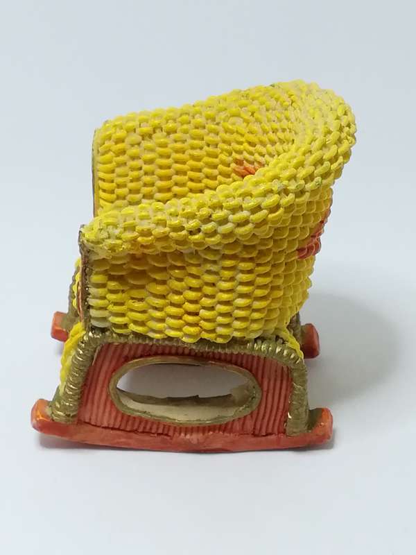 Miniature Yellow, Red & Gold Wicker Rocking Chair (Miniature, suitable for printer's tray)