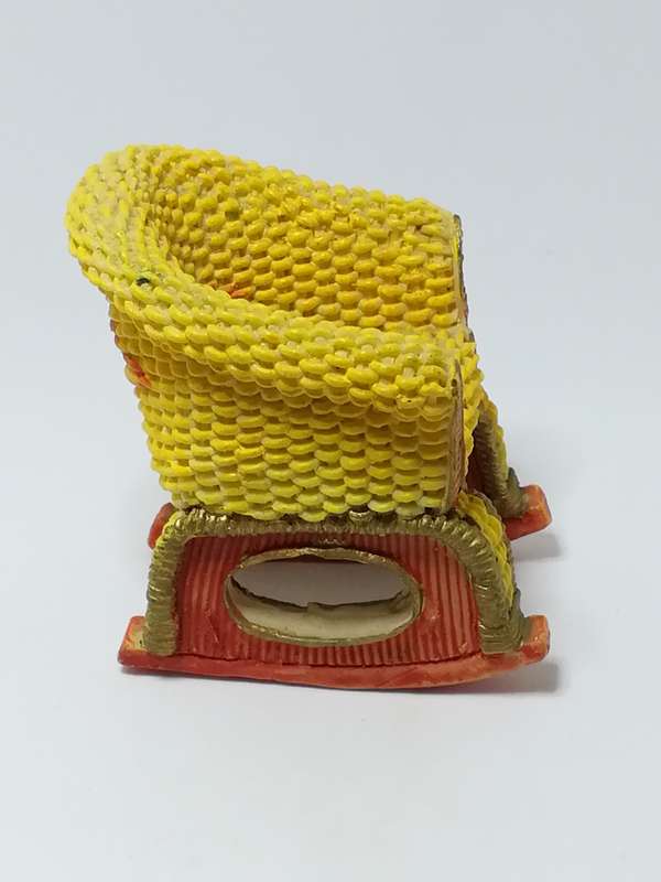 Miniature Yellow, Red & Gold Wicker Rocking Chair (Miniature, suitable for printer's tray)